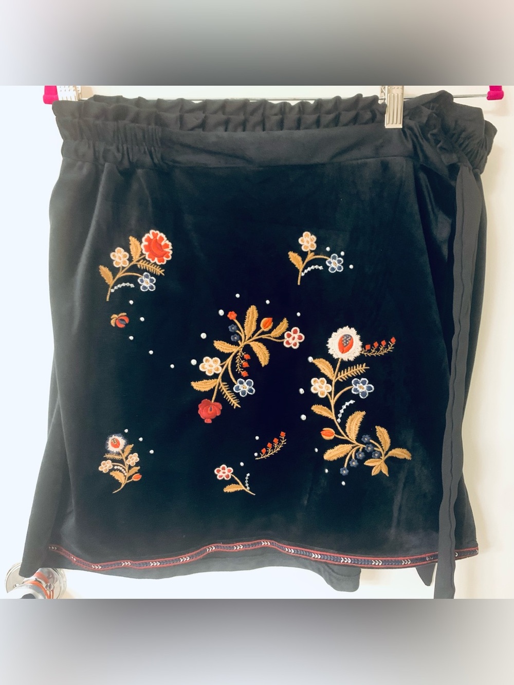 Black Velour Wrap Skirt Boho & Cottage Core